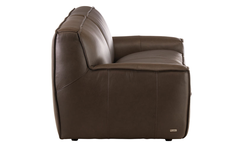 Brown leather sofa on a white background